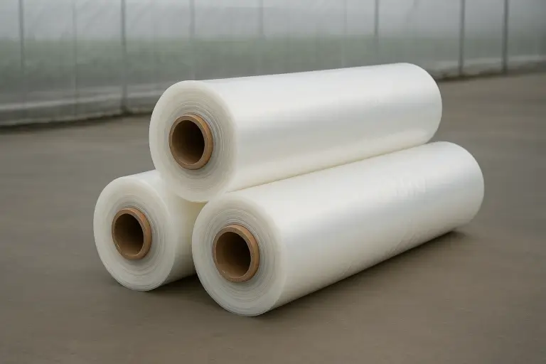 Rollo de plástico para invernadero en presentación agrícola de alta durabilidad
